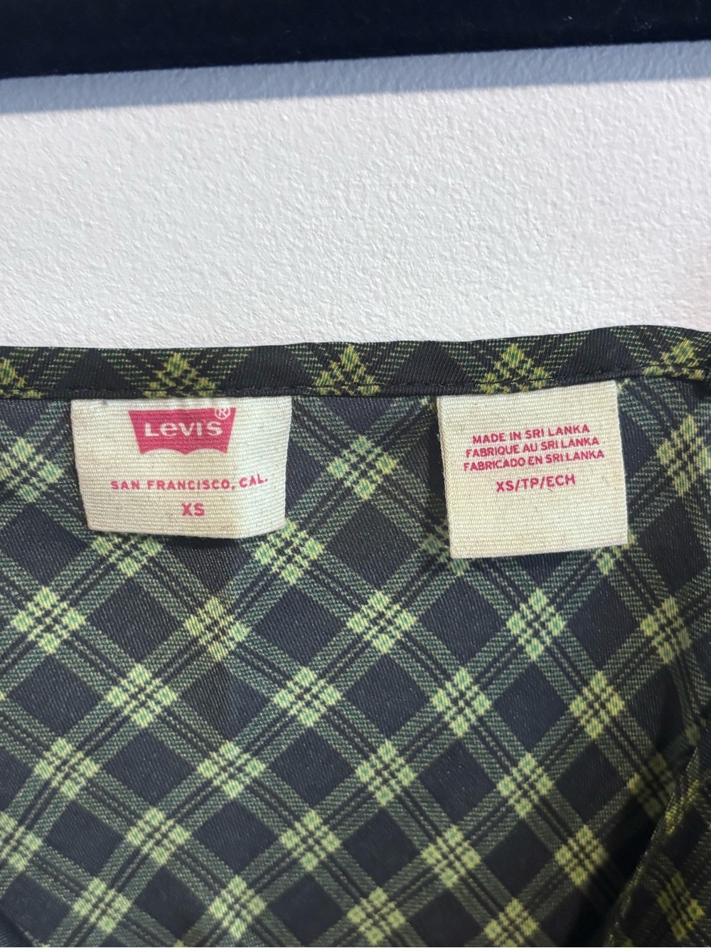 LEVIS Green Plaid Slip Dress - Picture 5 of 6